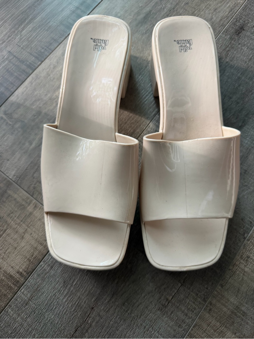 Target Patent Slide Mules in Cream